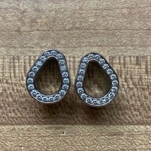 Anatometal 1/2 inch gemmed teardrop stainless steel eyelets